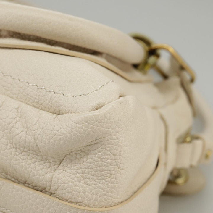 Chloe Paraty Hand Bag Leather 2way Beige Gold yk16082