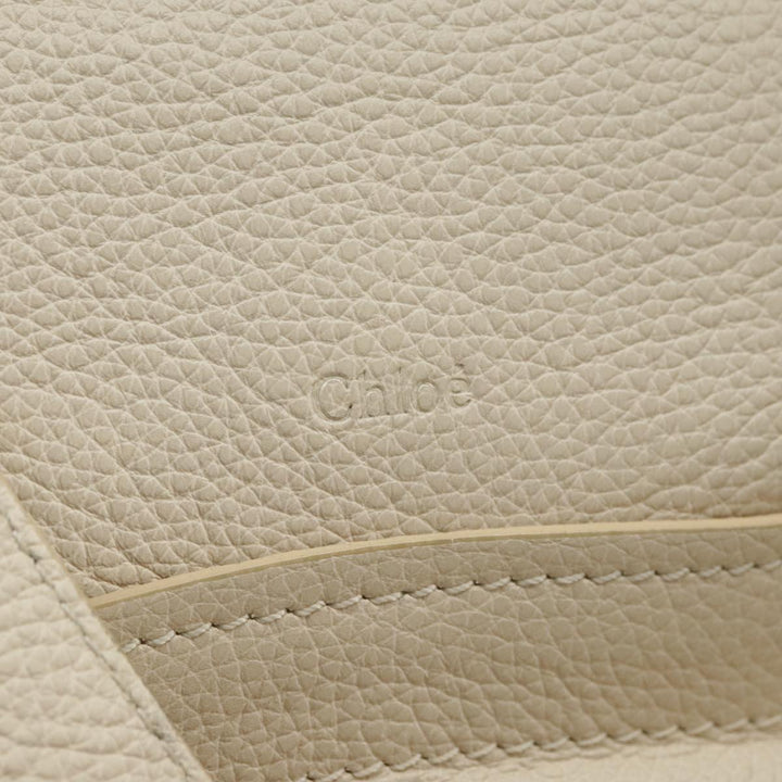 Chloe Paraty Hand Bag Leather 2way Beige Gold yk16082