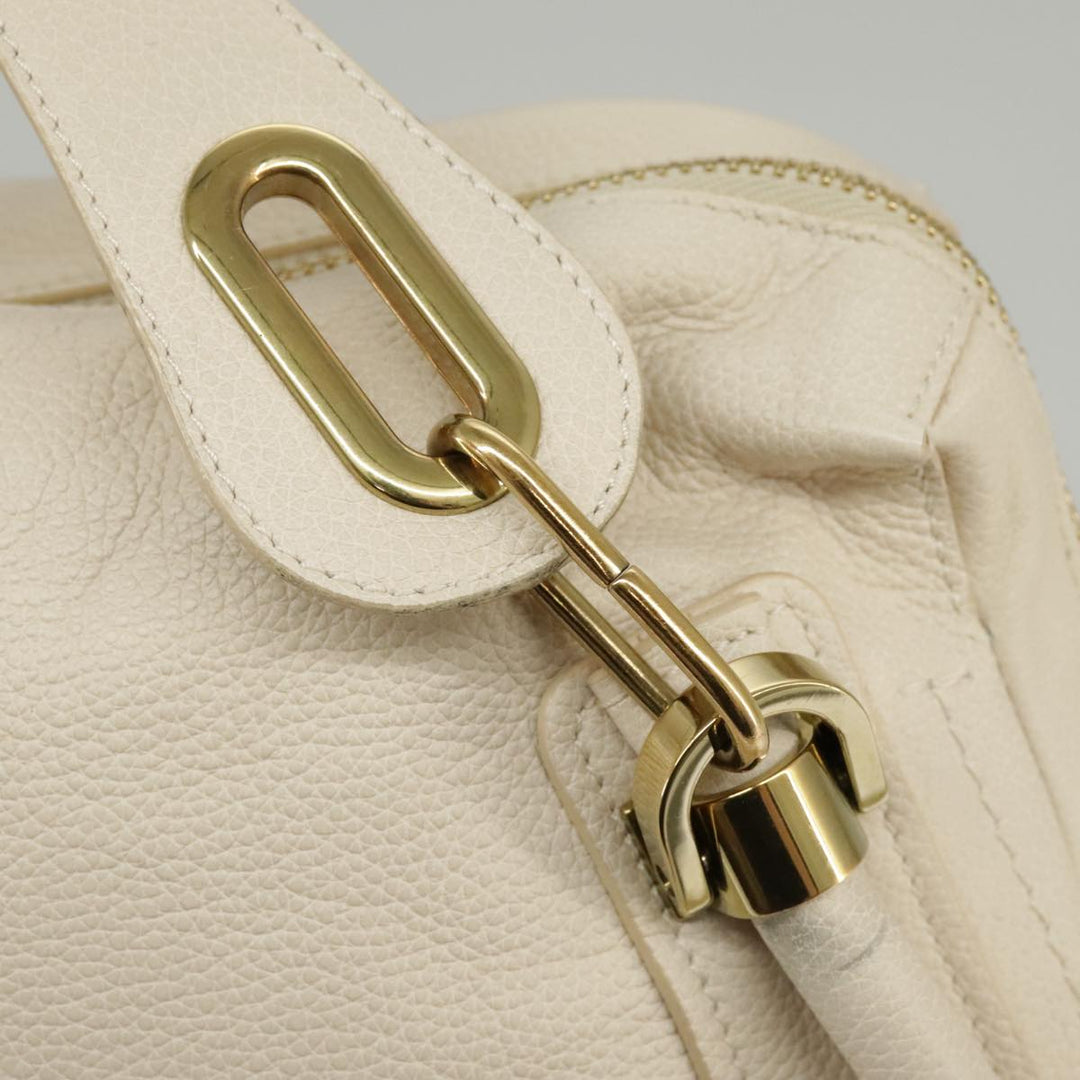 Chloe Paraty Hand Bag Leather 2way Beige Gold yk16082