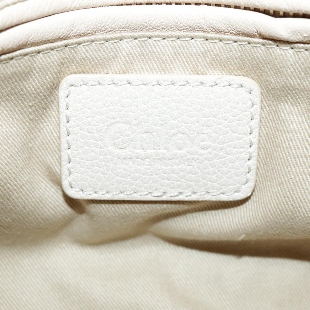 Chloe Paraty Hand Bag Leather 2way Beige Gold yk16082