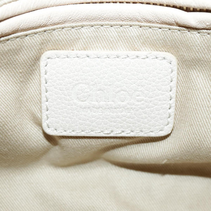 Chloe Paraty Hand Bag Leather 2way Beige Gold yk16082