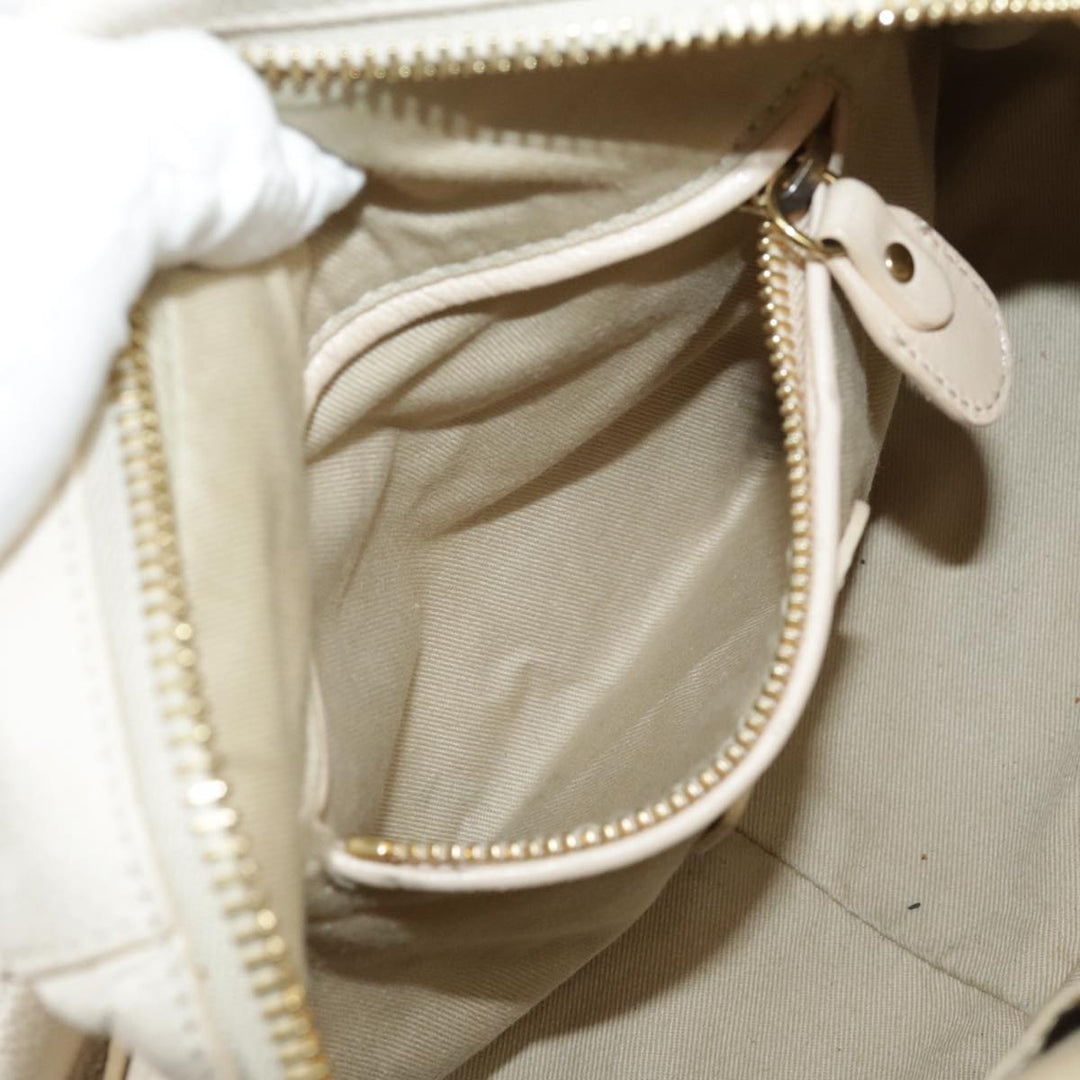 Chloe Paraty Hand Bag Leather 2way Beige Gold yk16082