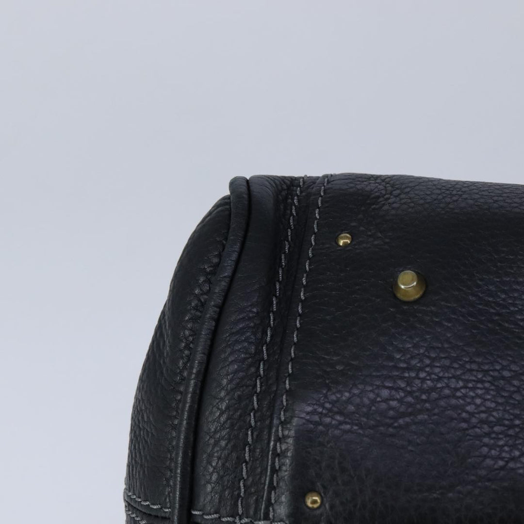 Chloe Paddington Hand Bag Leather Black Gold Silver yk16230