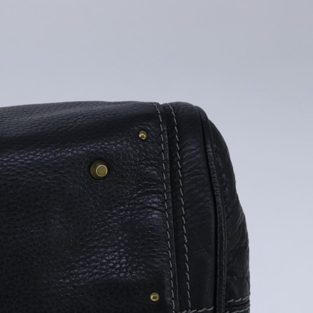 Chloe Paddington Hand Bag Leather Black Gold Silver yk16230