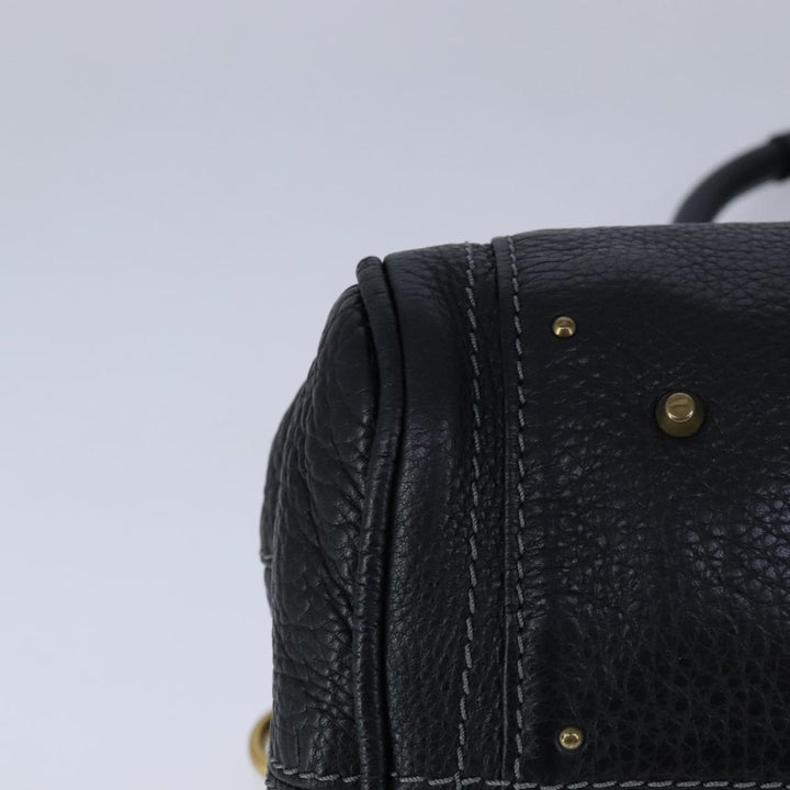 Chloe Paddington Hand Bag Leather Black Gold Silver yk16230