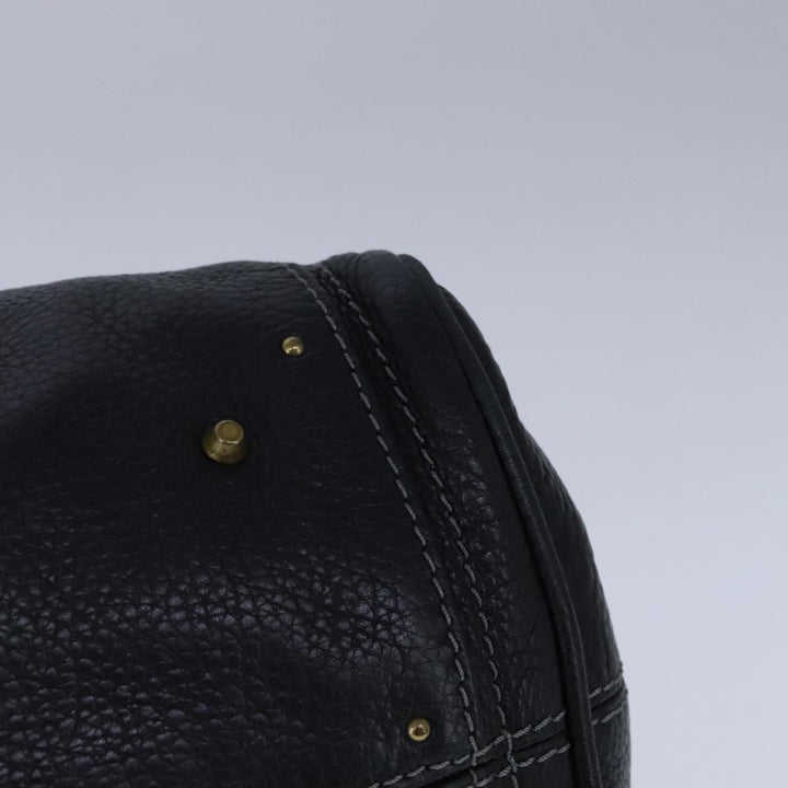 Chloe Paddington Hand Bag Leather Black Gold Silver yk16230