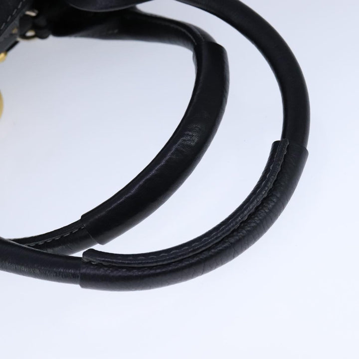 Chloe Paddington Hand Bag Leather Black Gold Silver yk16230