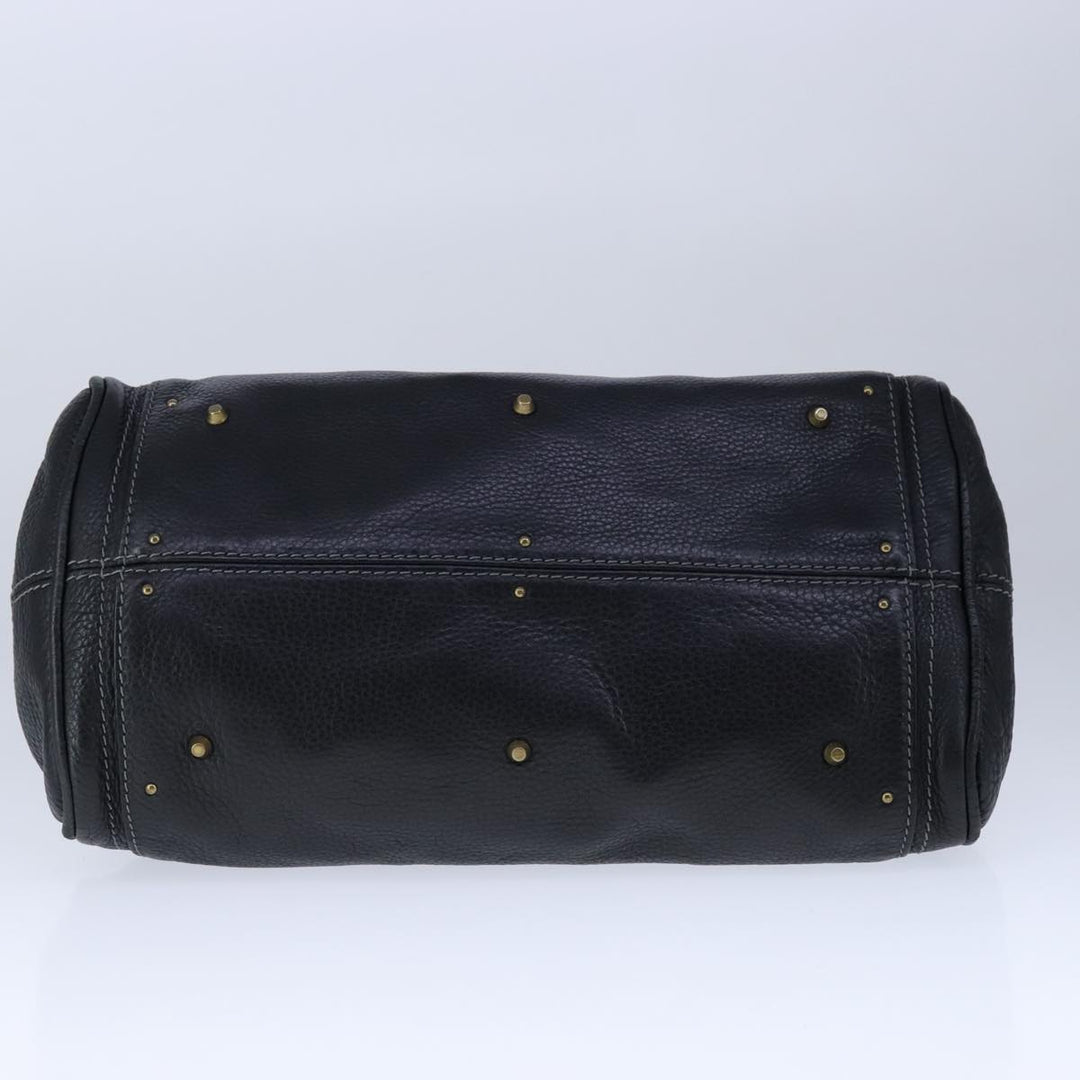 Chloe Paddington Hand Bag Leather Black Gold Silver yk16230