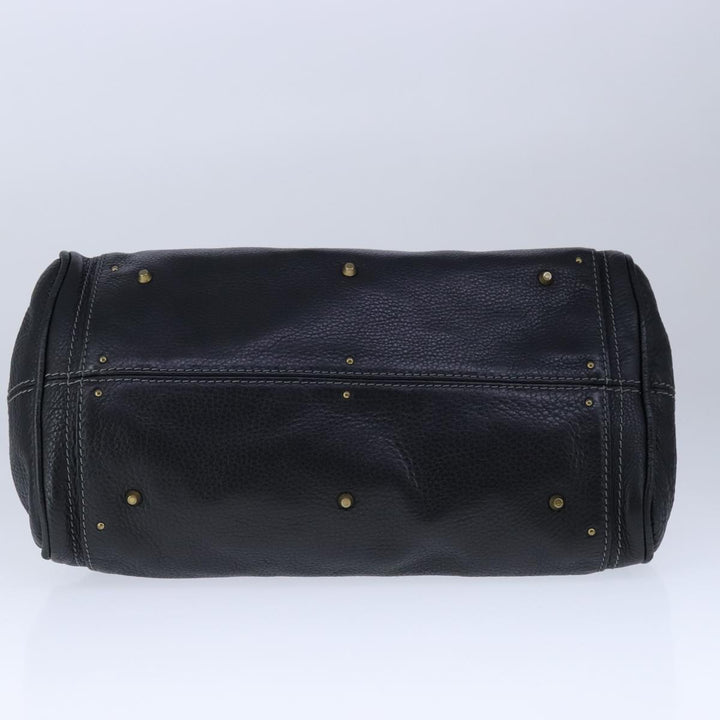 Chloe Paddington Hand Bag Leather Black Gold Silver yk16230