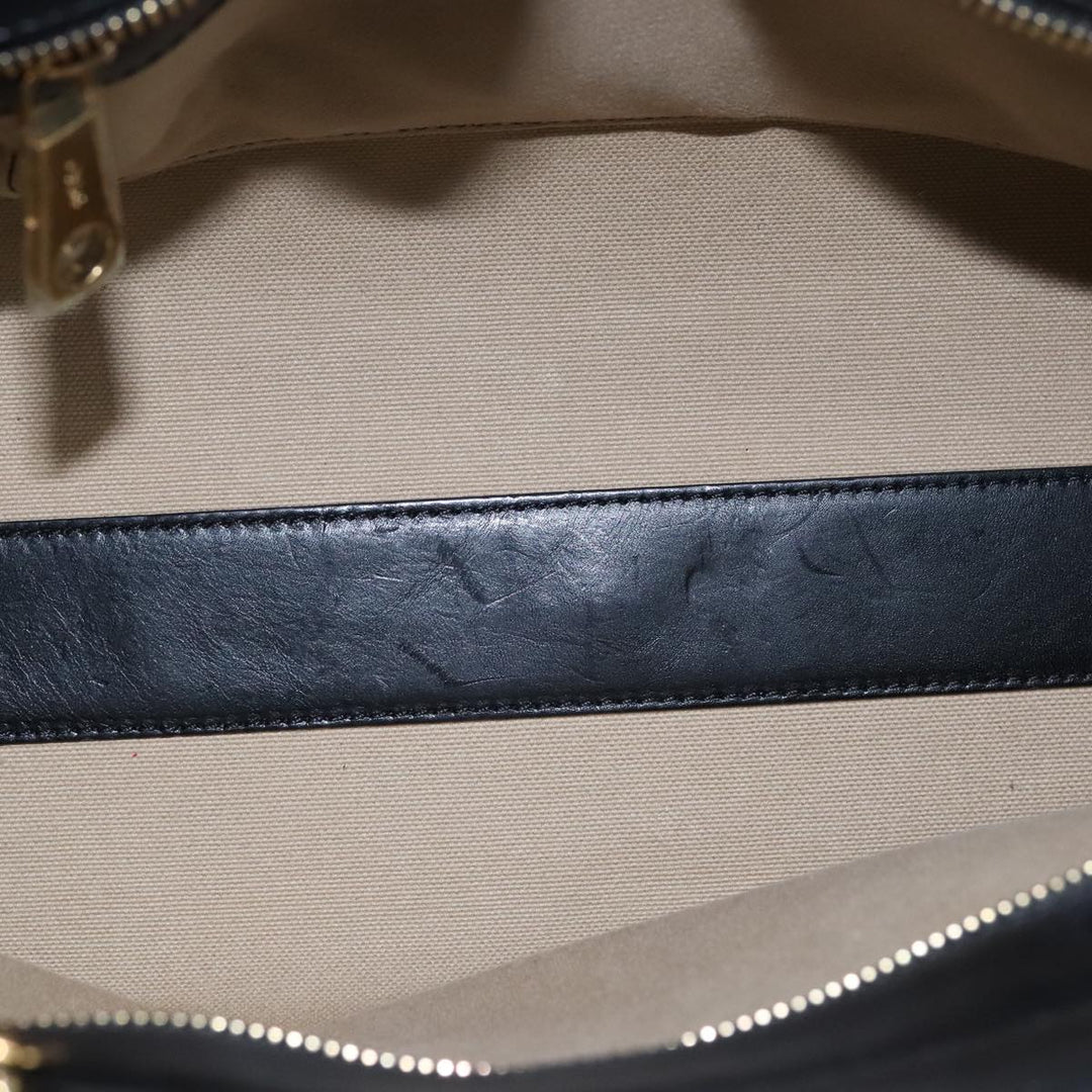 Chloe Alice Hand Bag Leather 2way Blue Black yk16348