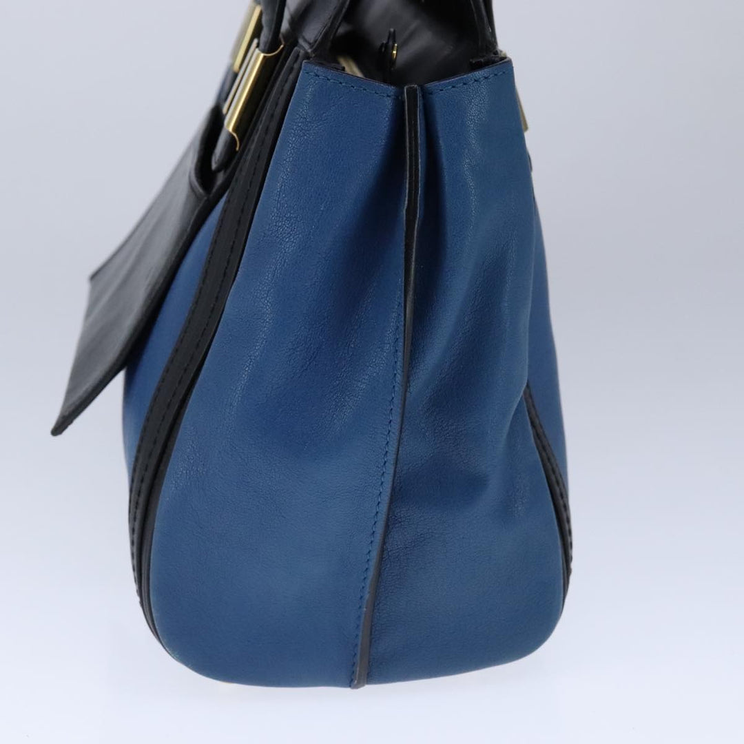 Chloe Alice Hand Bag Leather 2way Blue Black yk16348