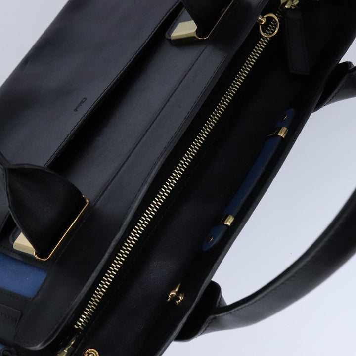 Chloe Alice Hand Bag Leather 2way Blue Black yk16348