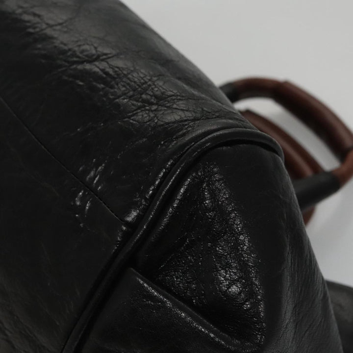Chloe Etel Hand Bag Leather 2way Black Gold yk16356