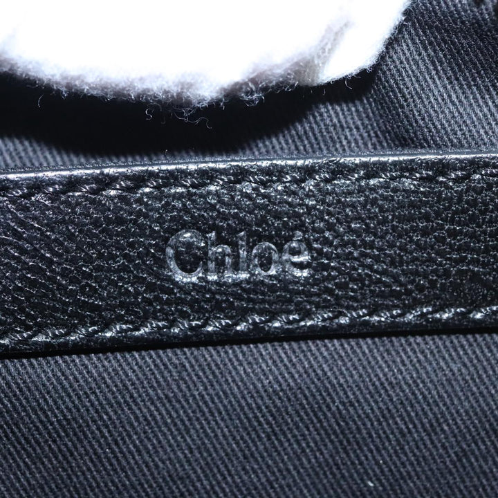 Chloe Etel Hand Bag Leather 2way Black Gold yk16356