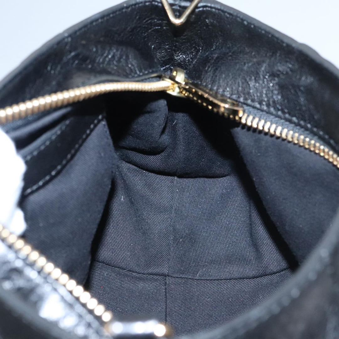 Chloe Etel Hand Bag Leather 2way Black Gold yk16356