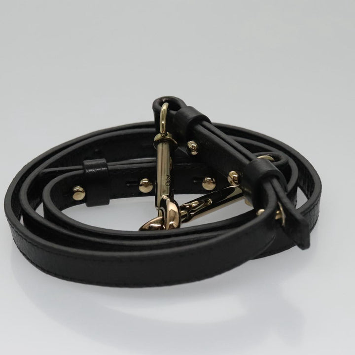 Chloe Etel Hand Bag Leather 2way Black Gold yk16356