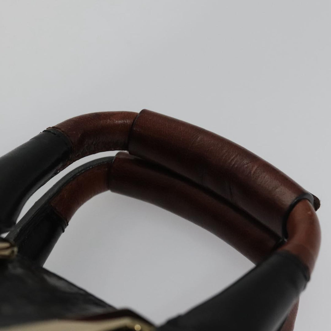 Chloe Etel Hand Bag Leather 2way Black Gold yk16356