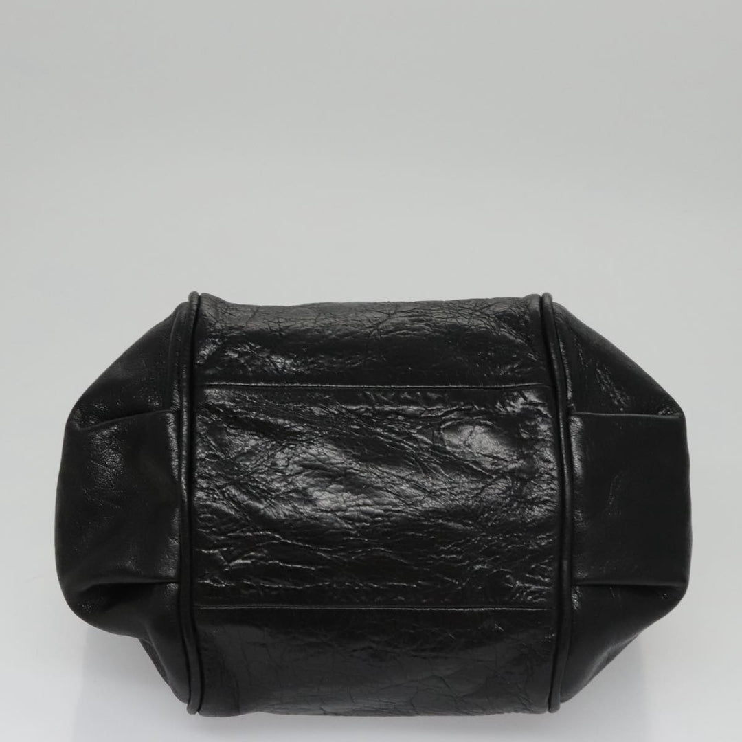Chloe Etel Hand Bag Leather 2way Black Gold yk16356