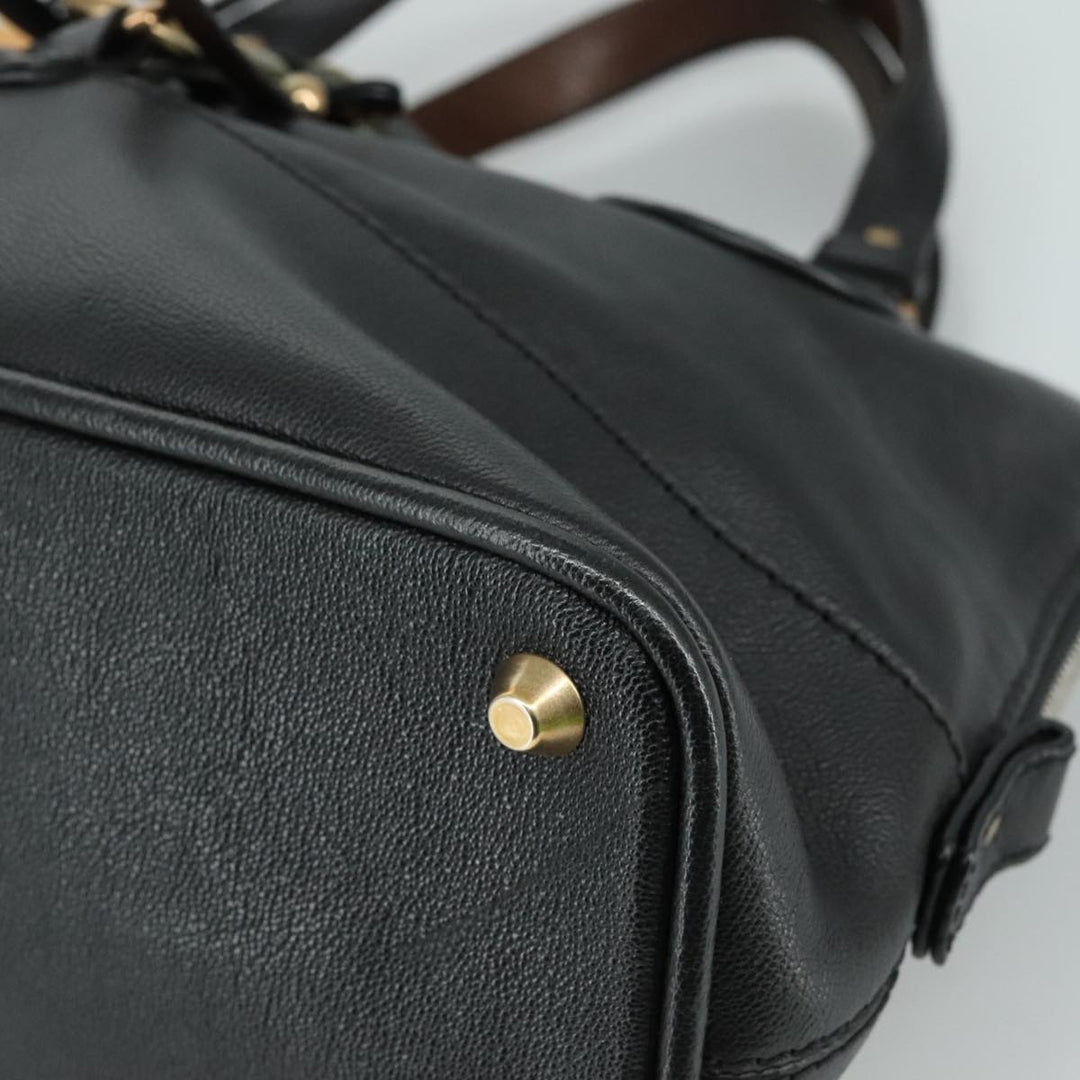 Chloe Kerala Hand Bag Leather Black Silver yk16364
