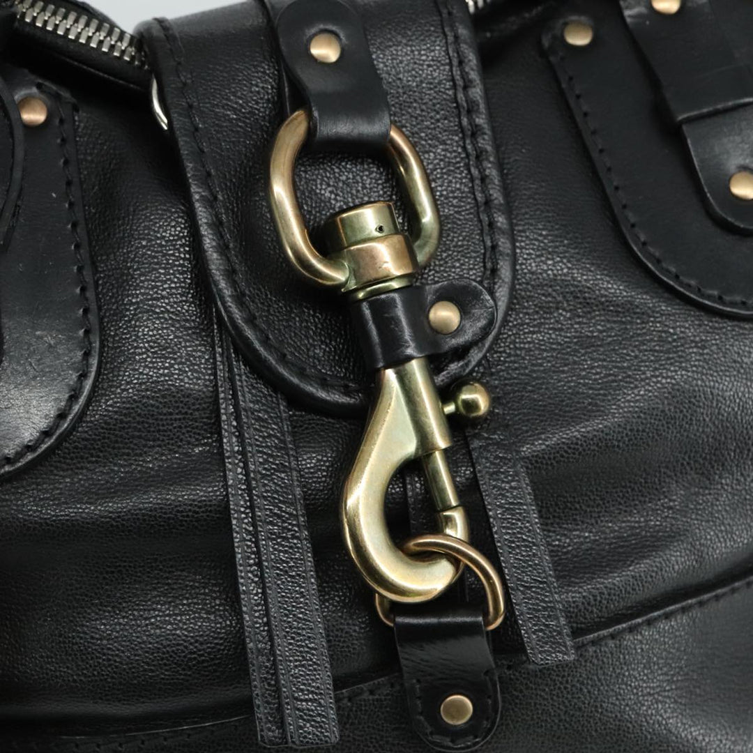 Chloe Kerala Hand Bag Leather Black Silver yk16364