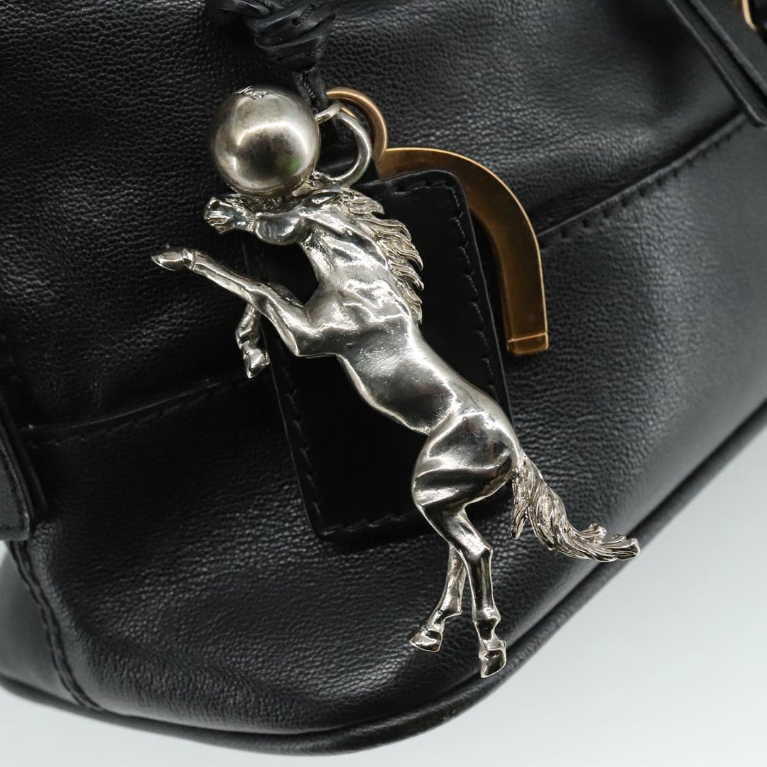 Chloe Kerala Hand Bag Leather Black Silver yk16364