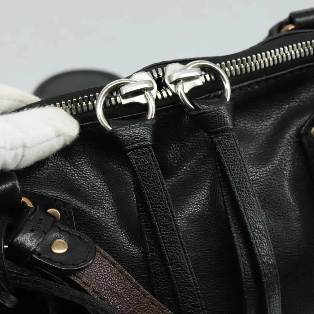 Chloe Kerala Hand Bag Leather Black Silver yk16364