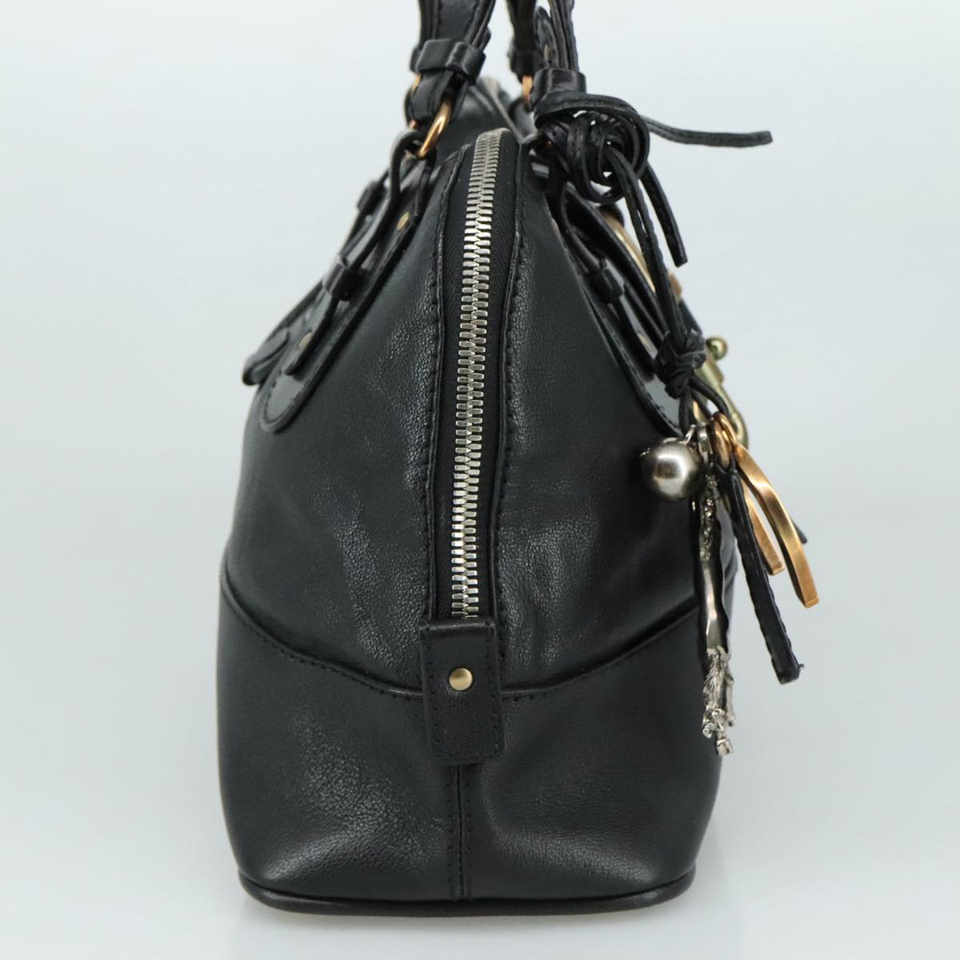 Chloe Kerala Hand Bag Leather Black Silver yk16364