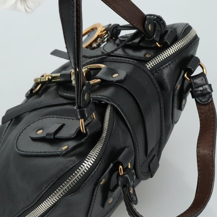 Chloe Kerala Hand Bag Leather Black Silver yk16364