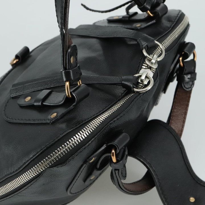 Chloe Kerala Hand Bag Leather Black Silver yk16364
