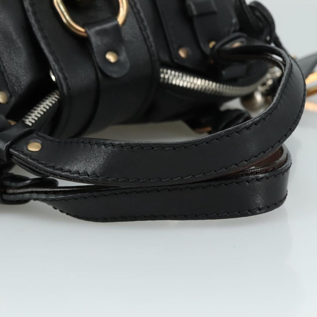 Chloe Kerala Hand Bag Leather Black Silver yk16364