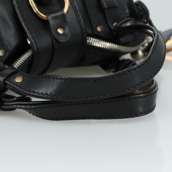 Chloe Kerala Hand Bag Leather Black Silver yk16364