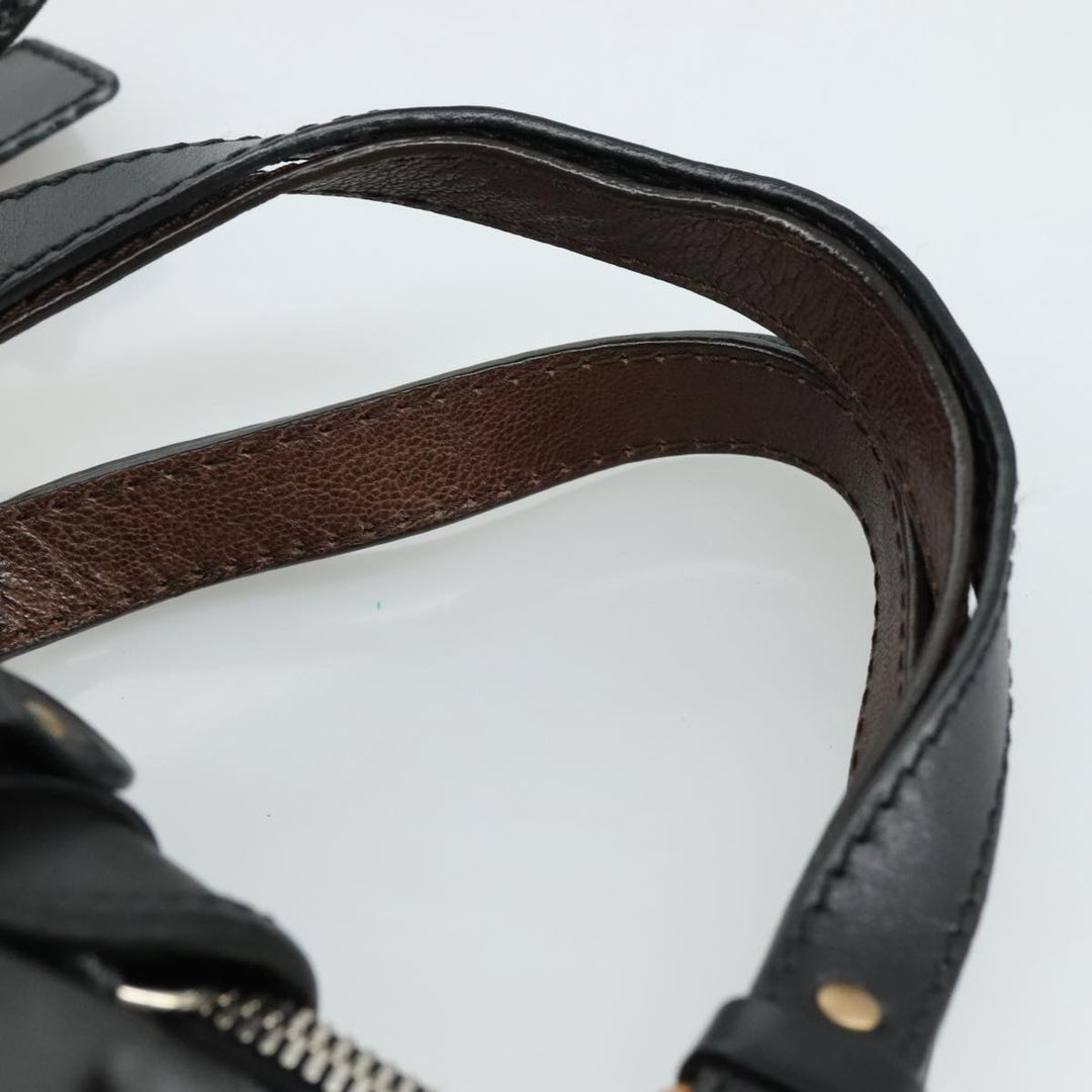 Chloe Kerala Hand Bag Leather Black Silver yk16364