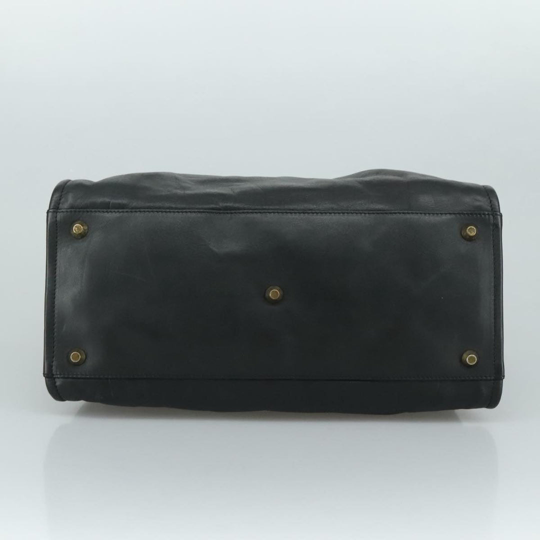 Chloe Victoria Hand Bag Leather 2way Black yk16517