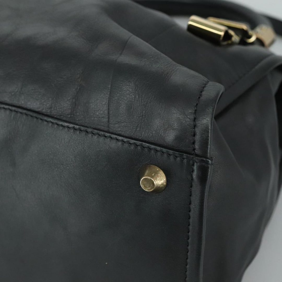 Chloe Victoria Hand Bag Leather 2way Black yk16517