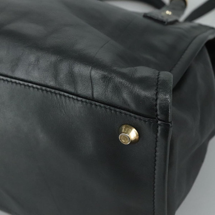 Chloe Victoria Hand Bag Leather 2way Black yk16517