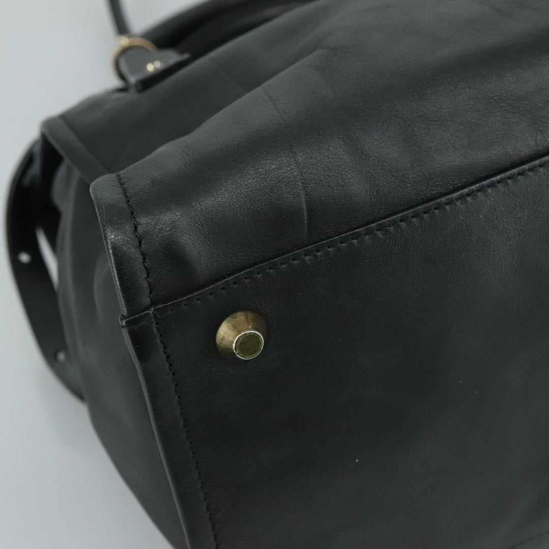 Chloe Victoria Hand Bag Leather 2way Black yk16517