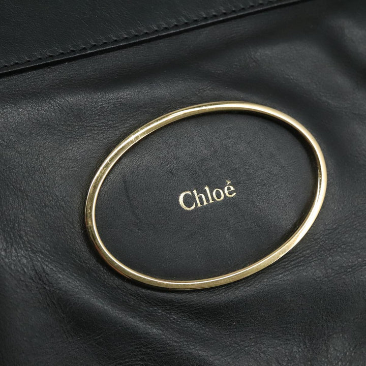 Chloe Victoria Hand Bag Leather 2way Black yk16517