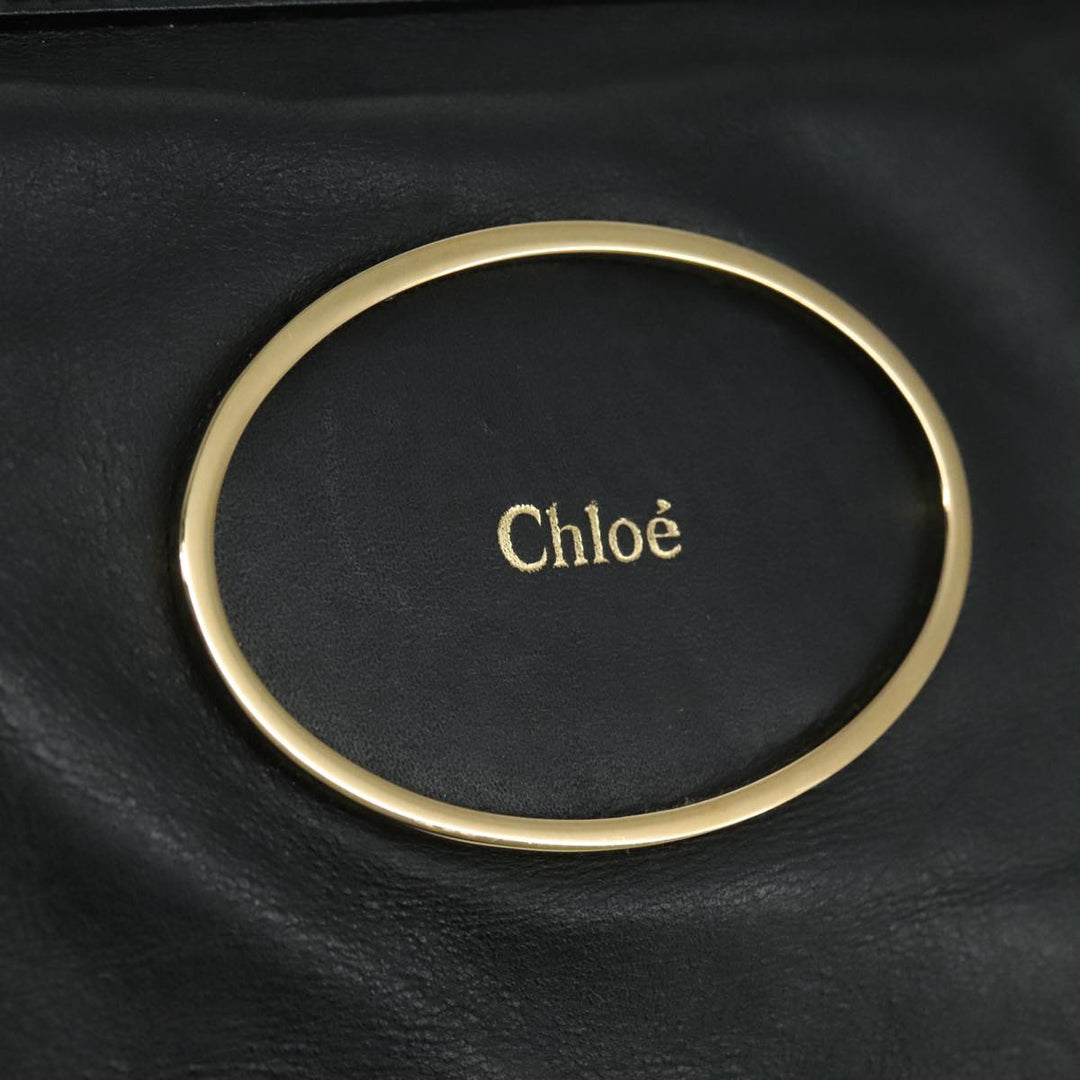 Chloe Victoria Hand Bag Leather 2way Black yk16517