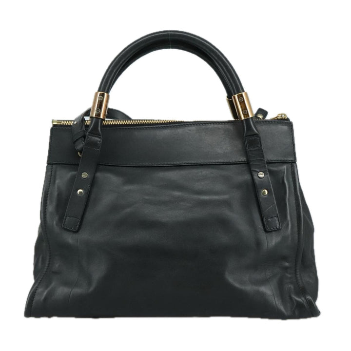 Chloe Victoria Hand Bag Leather 2way Black yk16517