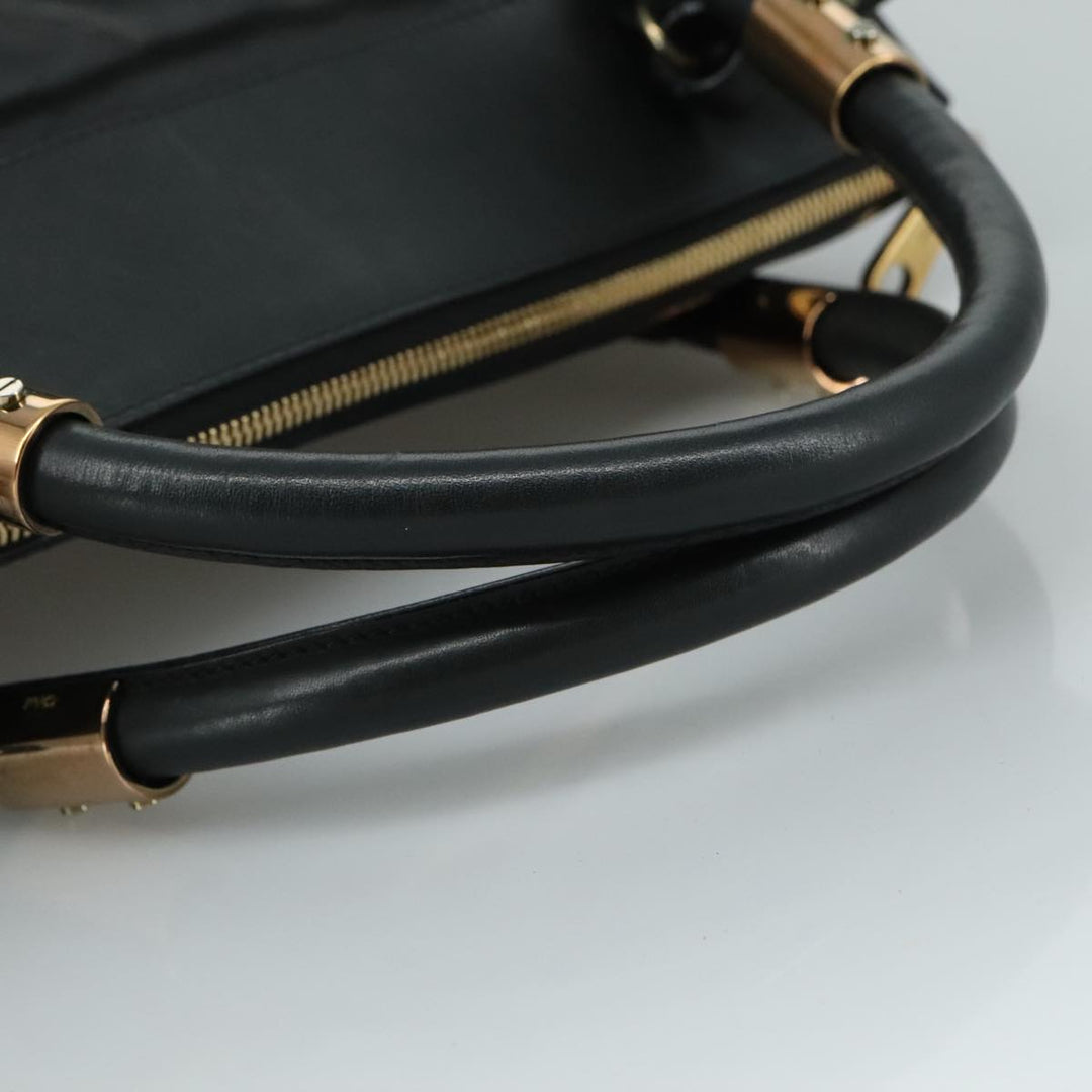 Chloe Victoria Hand Bag Leather 2way Black yk16517