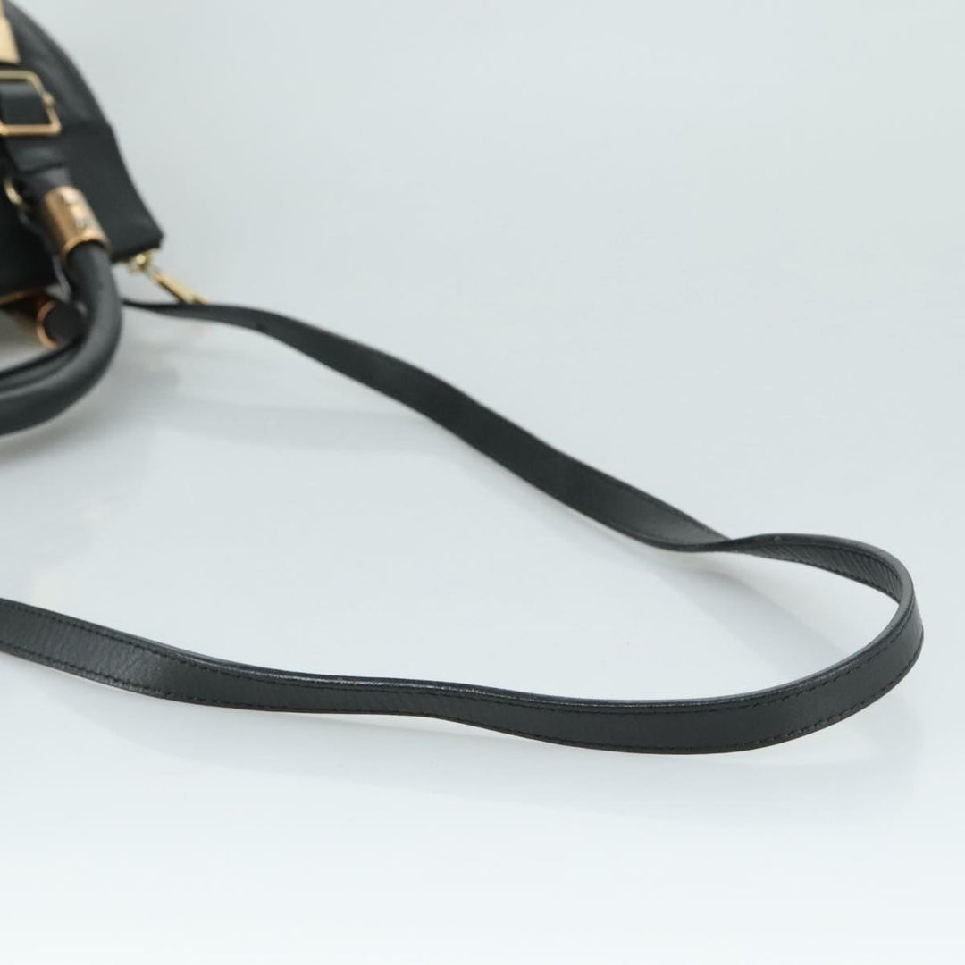 Chloe Victoria Hand Bag Leather 2way Black yk16517
