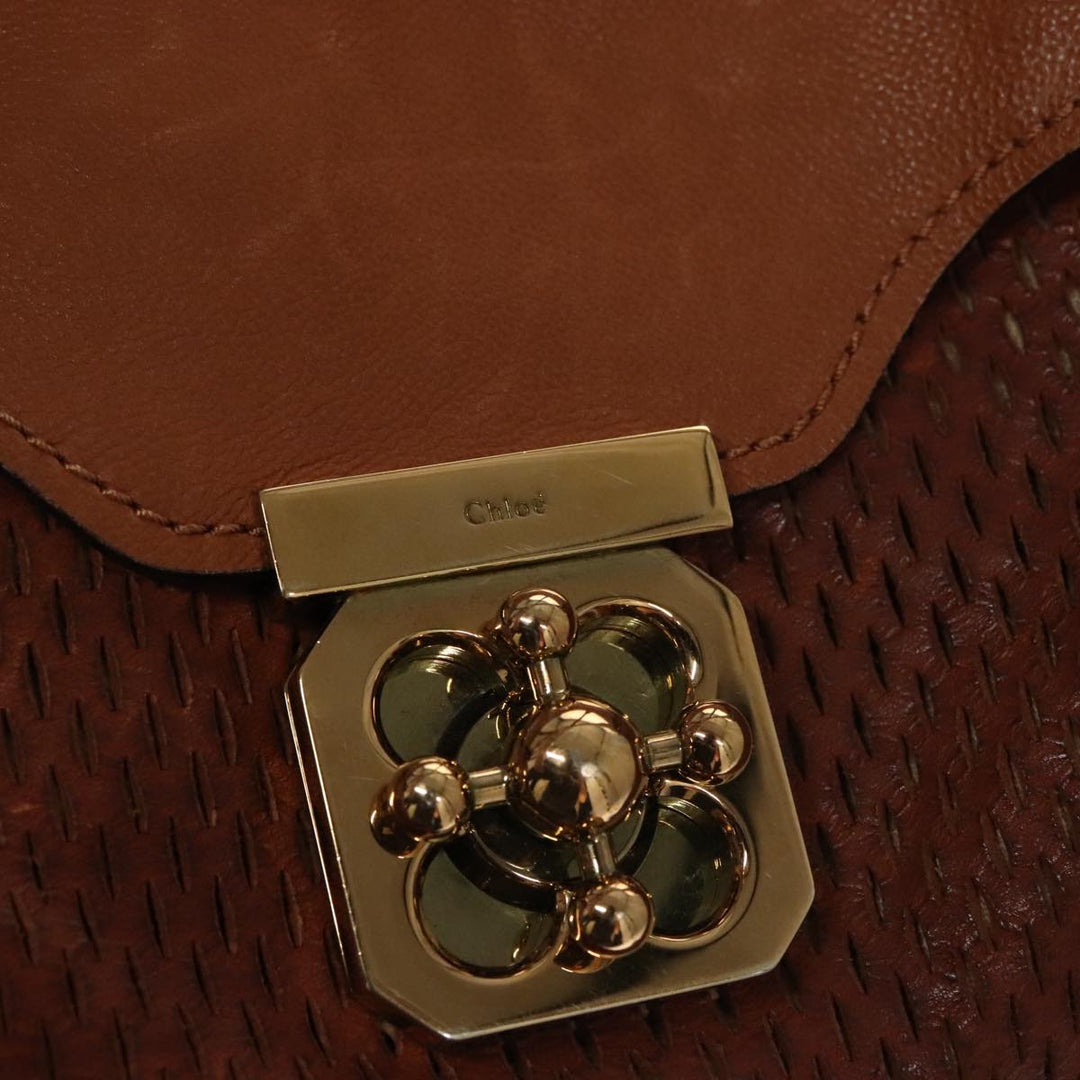 Chloe Elsie Hand Bag Leather Brown yk16519