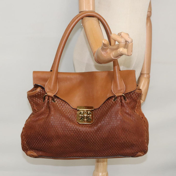 Chloe Elsie Hand Bag Leather Brown yk16519