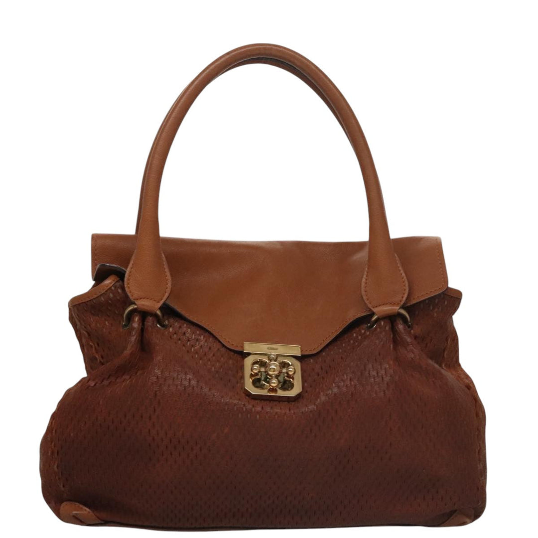 Chloe Elsie Hand Bag Leather Brown yk16519