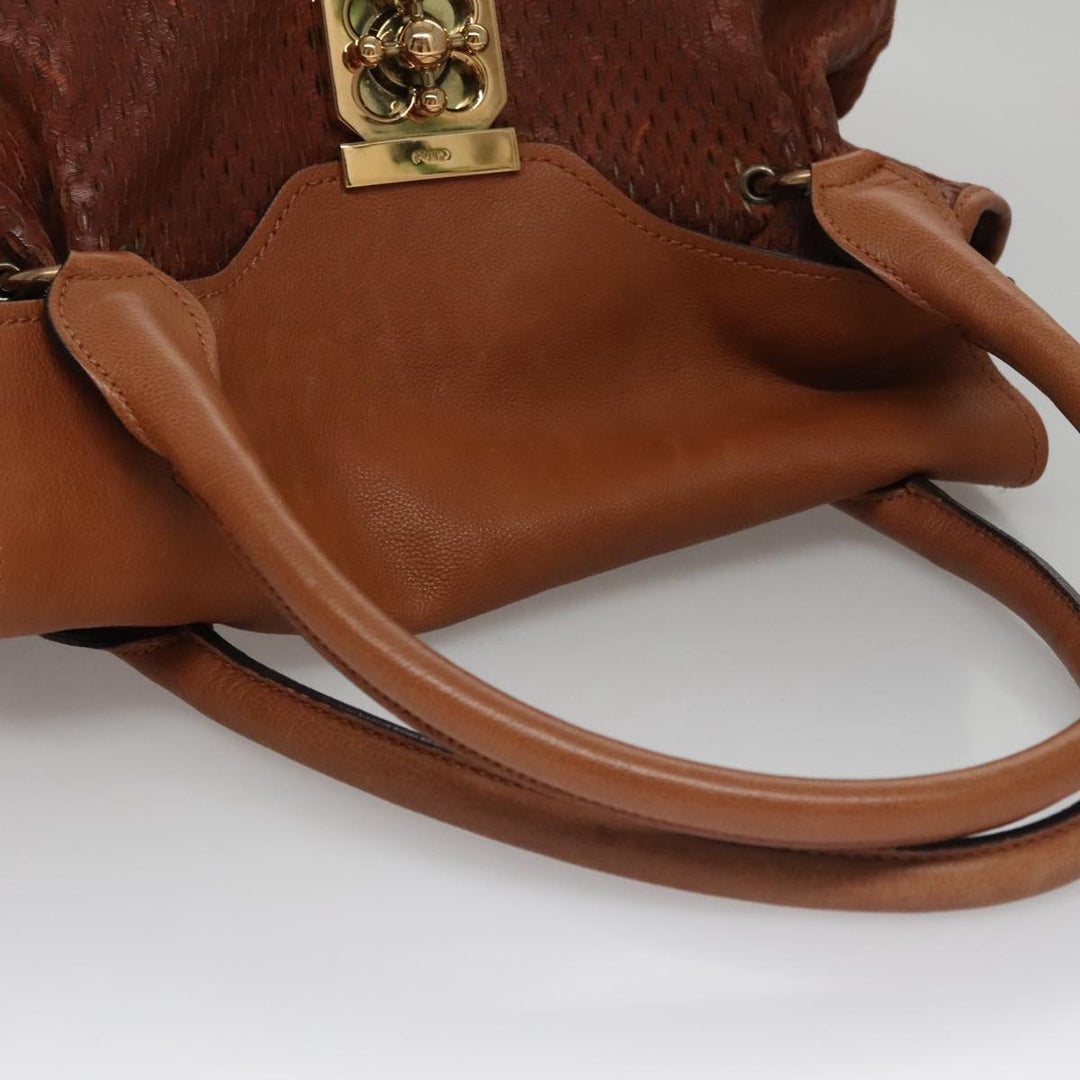 Chloe Elsie Hand Bag Leather Brown yk16519