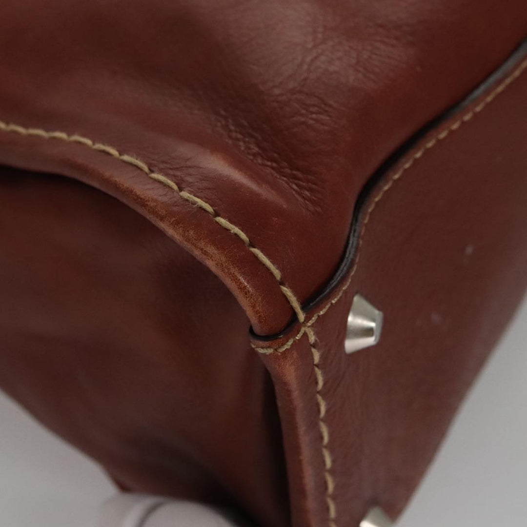 Chloe Edith Hand Bag Leather Brown Silver yk16622