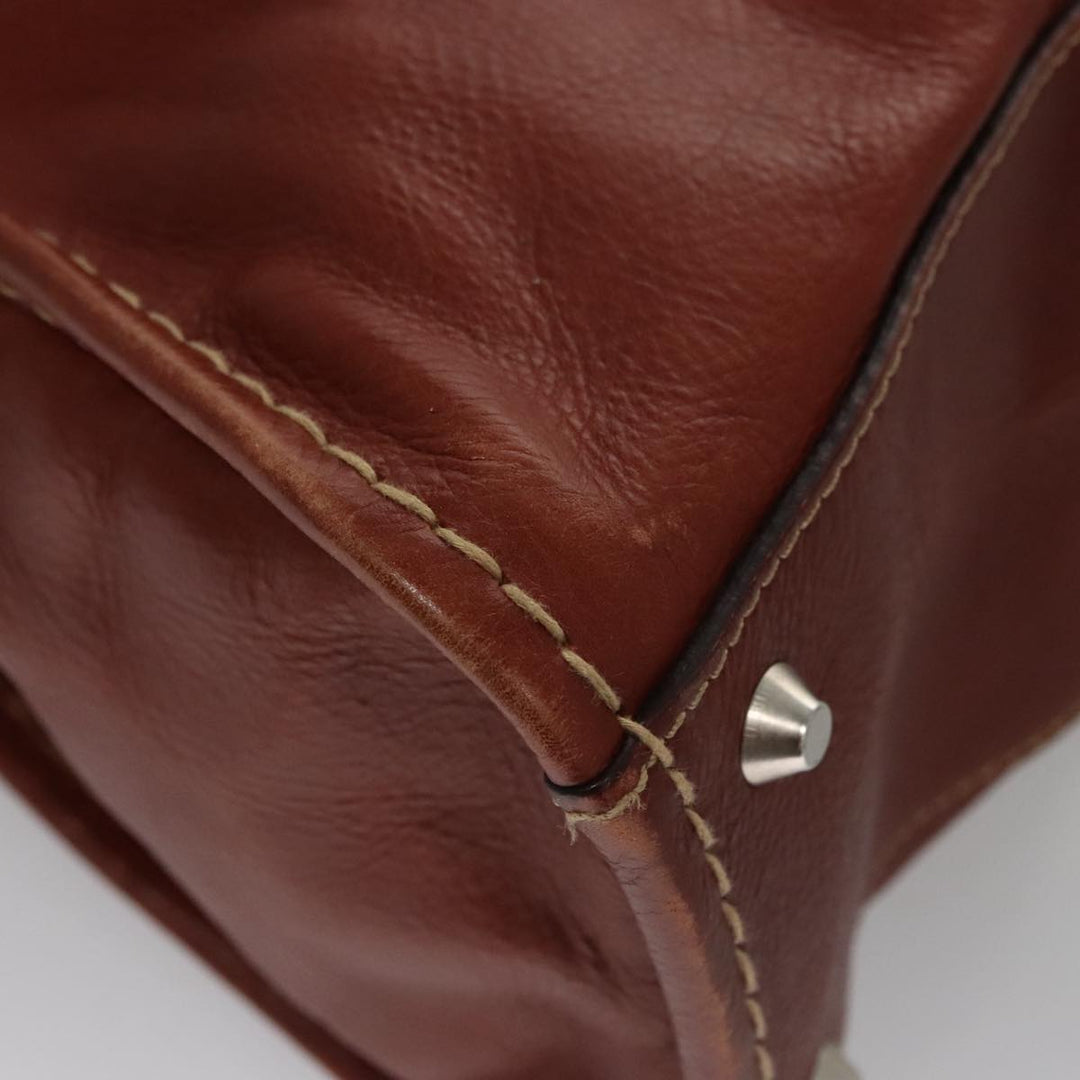 Chloe Edith Hand Bag Leather Brown Silver yk16622