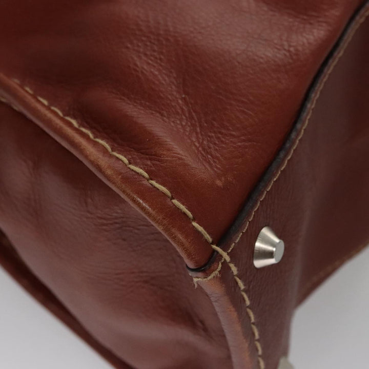Chloe Edith Hand Bag Leather Brown Silver yk16622
