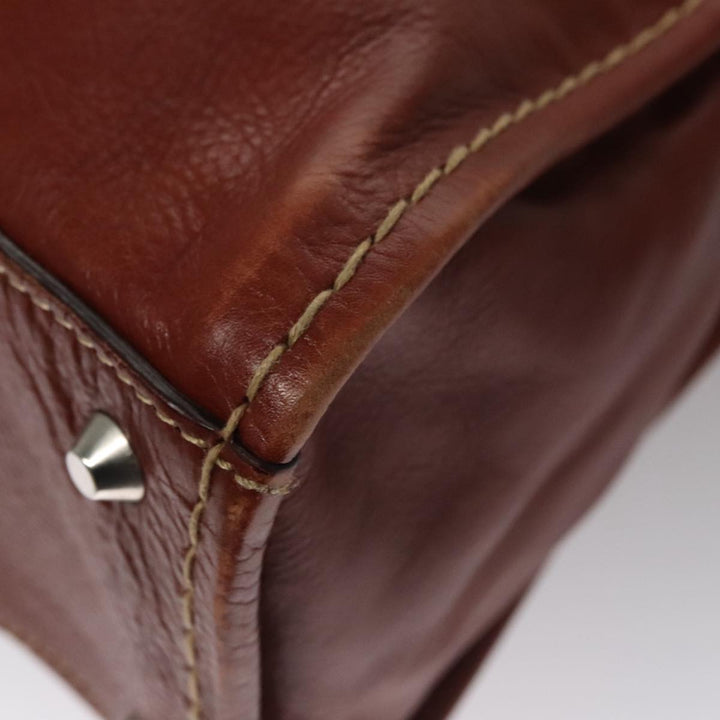 Chloe Edith Hand Bag Leather Brown Silver yk16622