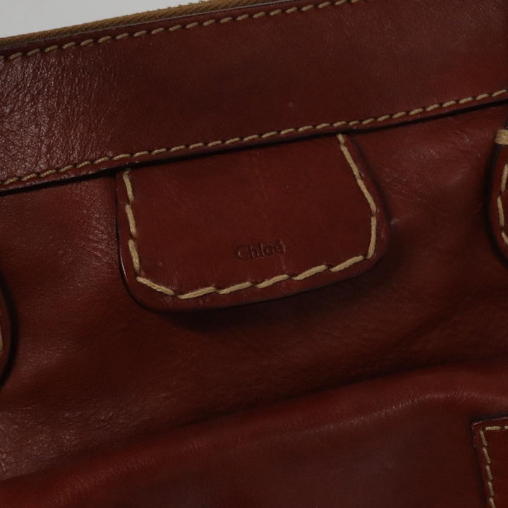 Chloe Edith Hand Bag Leather Brown Silver yk16622